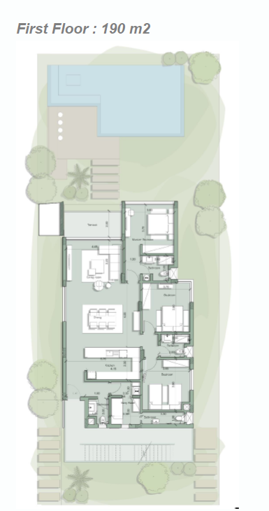 Floor plan for chalet at Fouka Bay