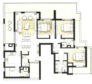 Floor plan for penthouse at Solana