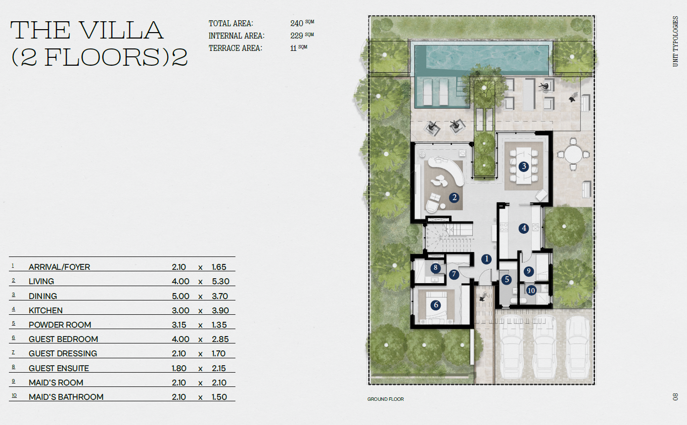 Floor plan for villa at Solana