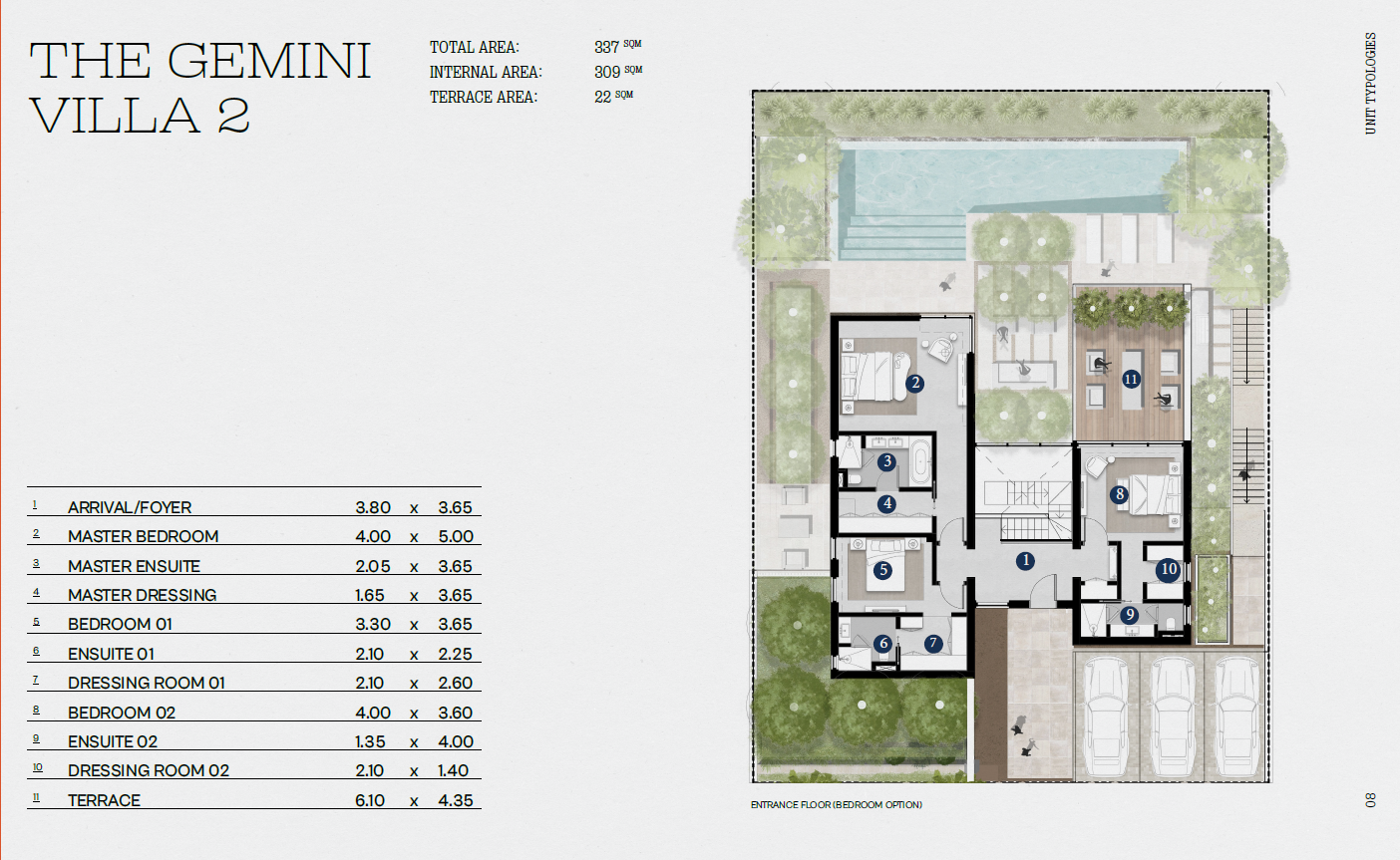 Floor plan for villa at Solana