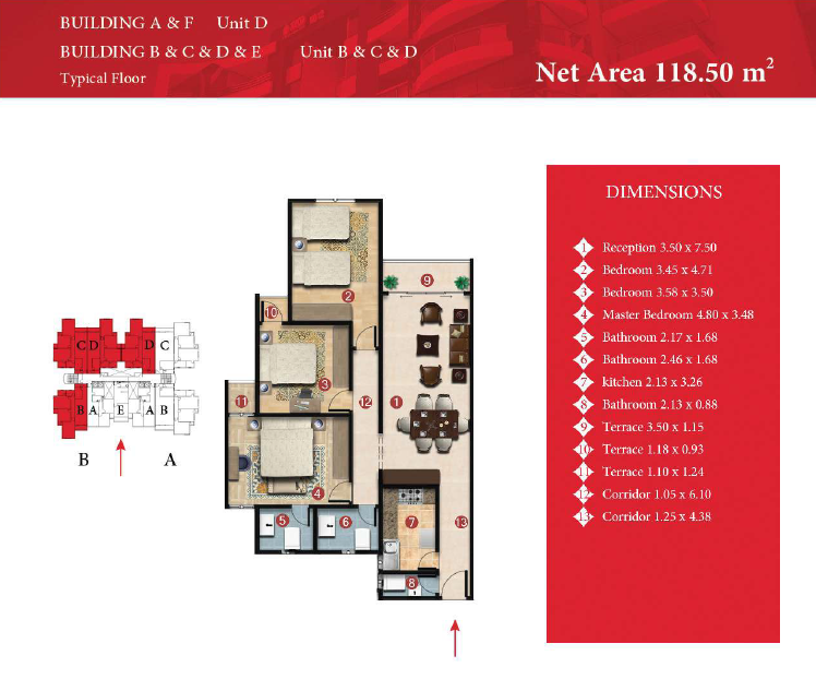 Floor plan for apartment at Capital Heights 2