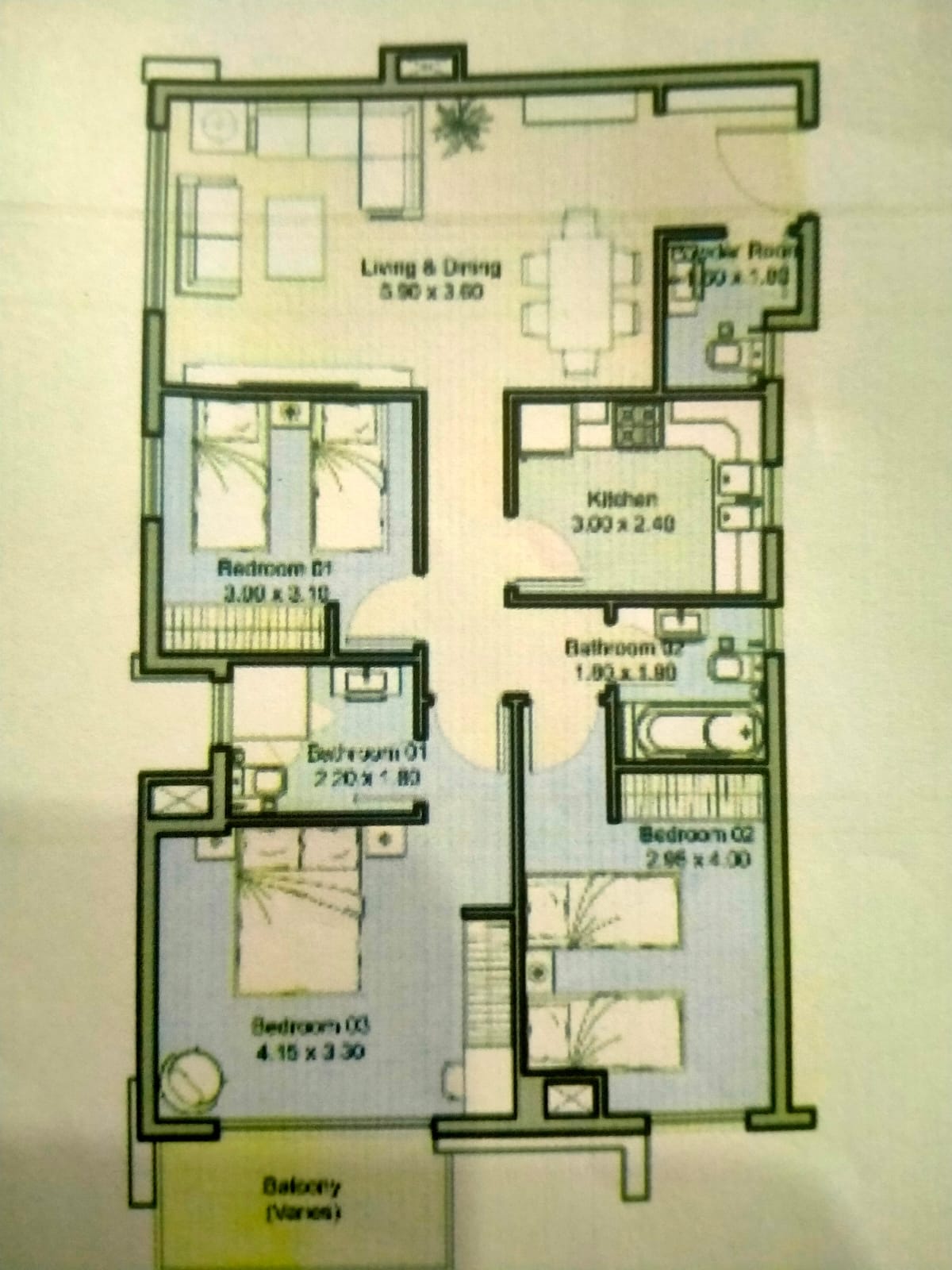 Floor plan for apartment at Montenapoleone