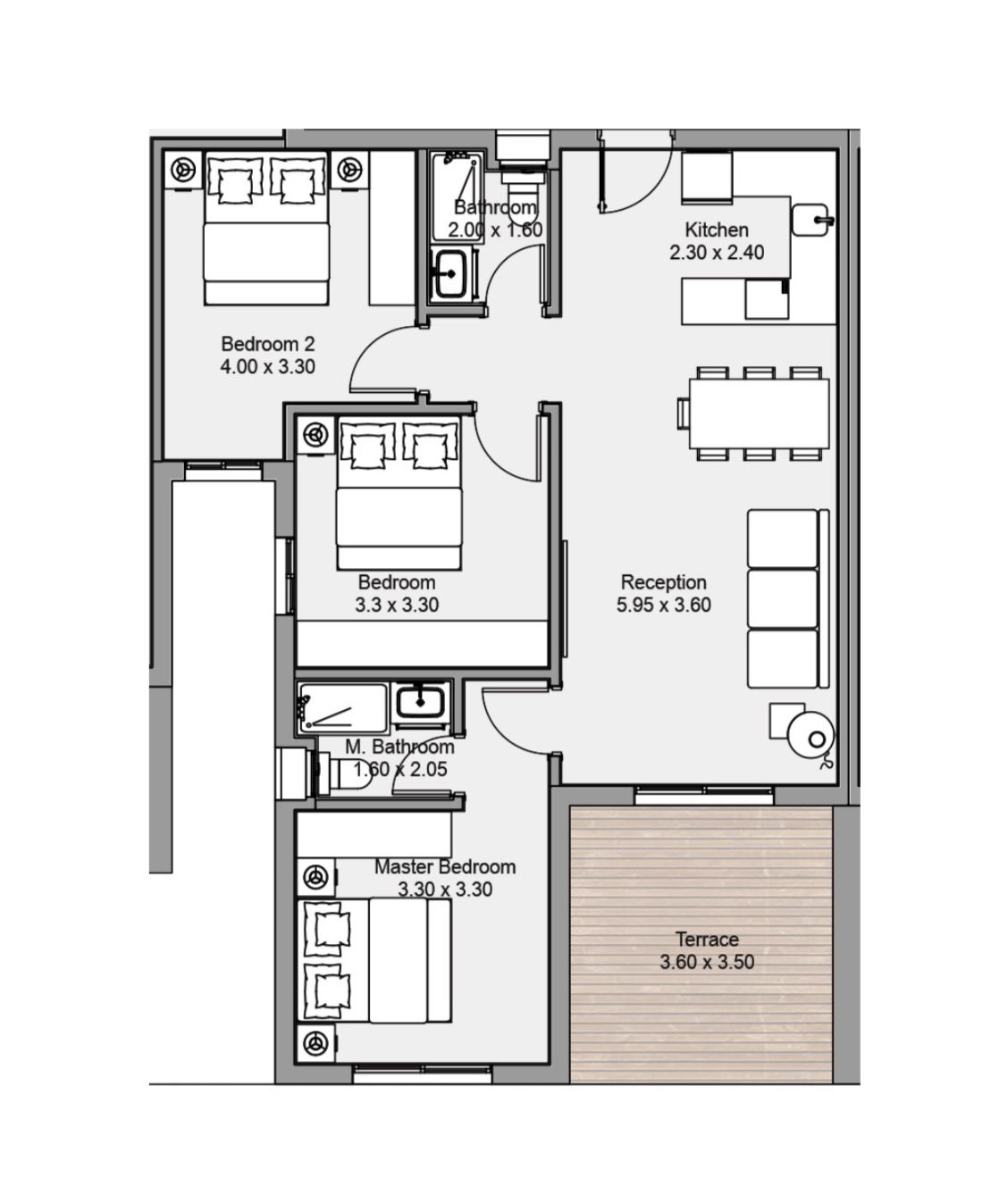 Floor plan for chalet at Salt