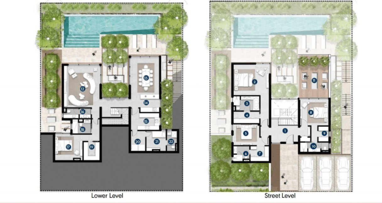 Floor plan for villa at Solana