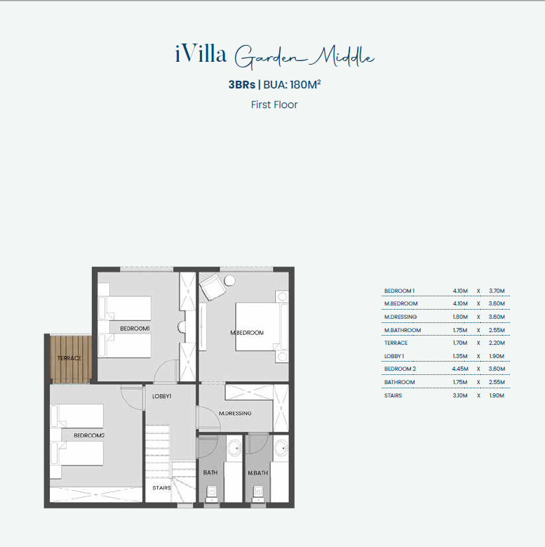 Floor plan for duplex at Aliva Mountain View Mostakbal City