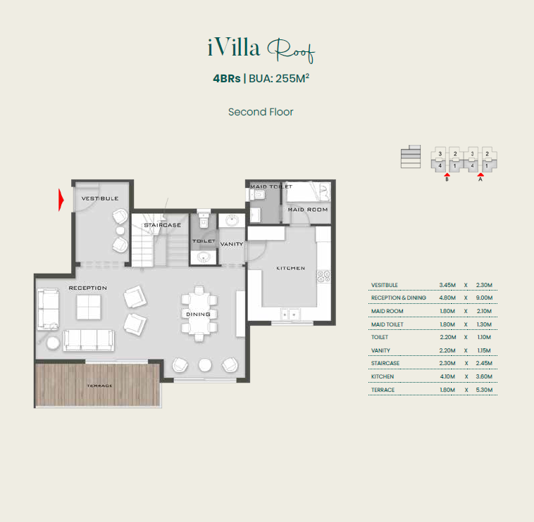 Floor plan for duplex at Aliva Mountain View Mostakbal City