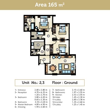 Floor plan for apartment at Golden Yard