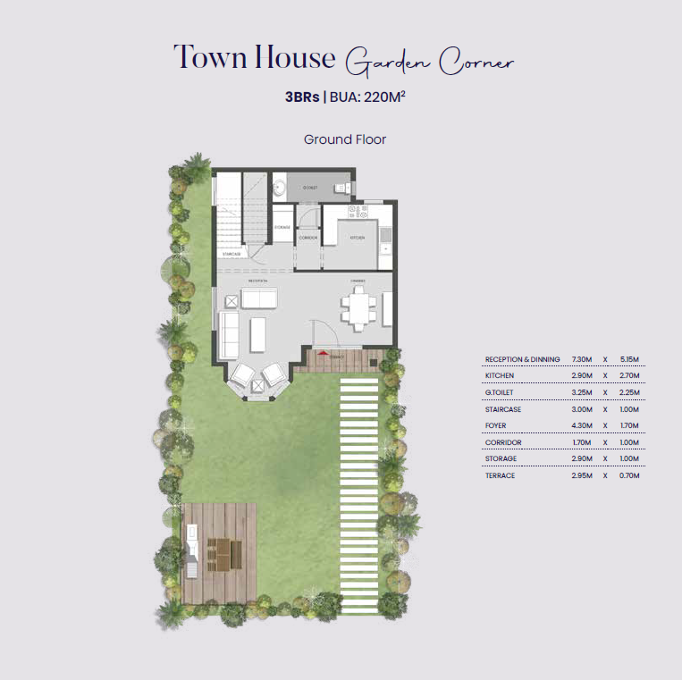 Floor plan for townhouse at Aliva Mountain View Mostakbal City