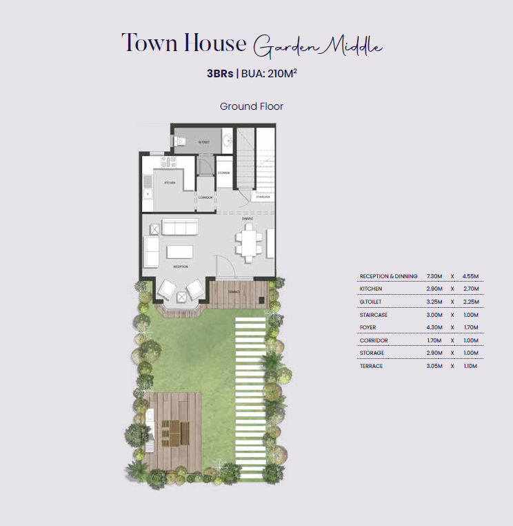 Floor plan for townhouse at Aliva Mountain View Mostakbal City