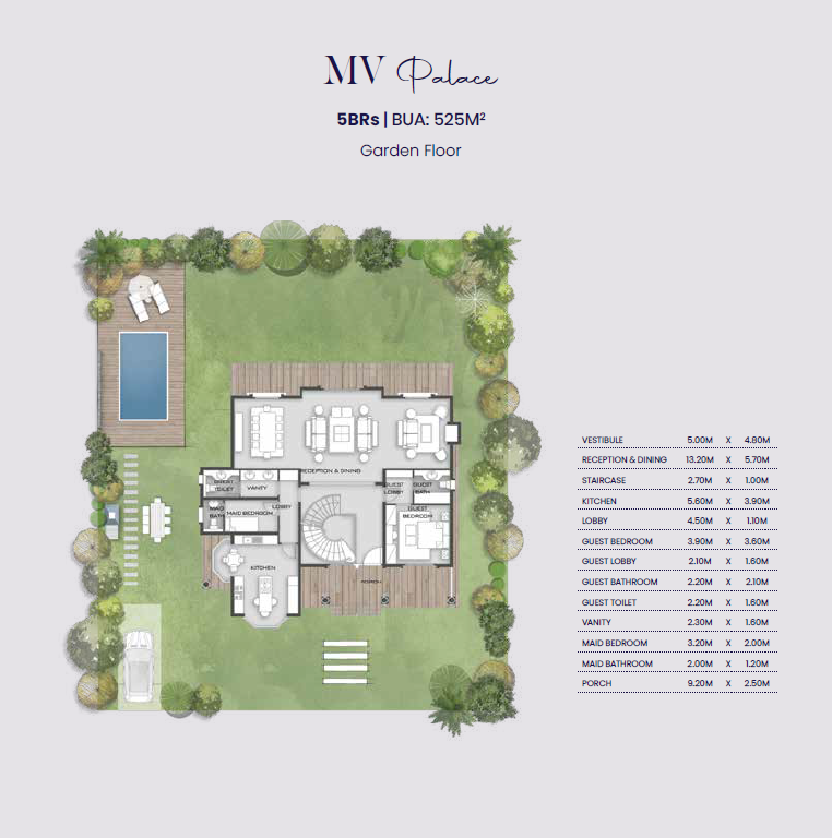 Floor plan for villa at Aliva Mountain View Mostakbal City