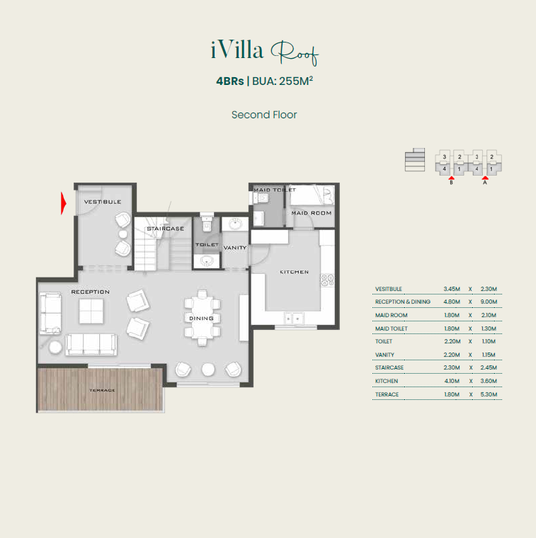 Floor plan for duplex at Aliva Mountain View Mostakbal City