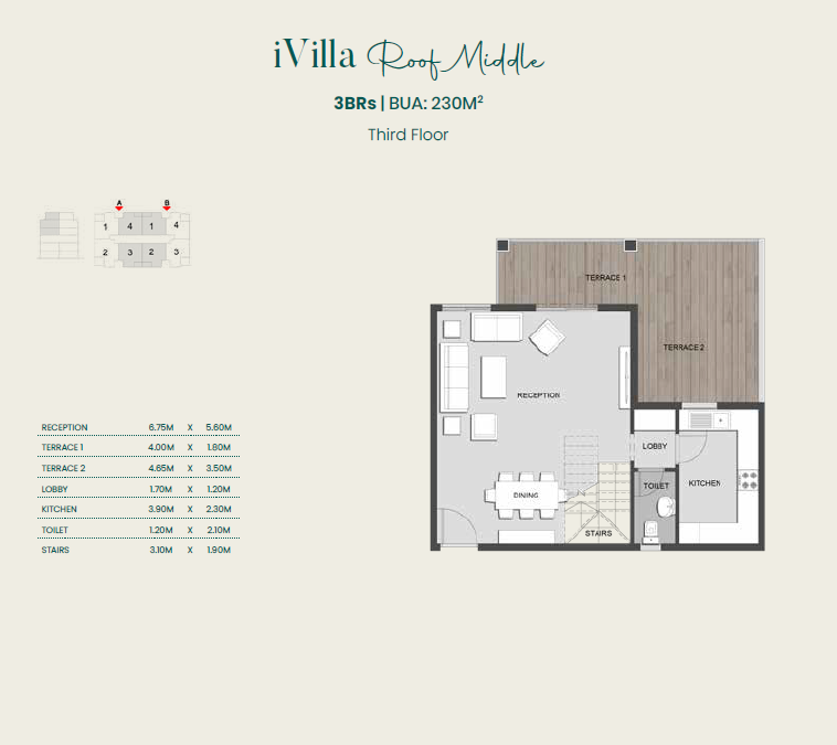 Floor plan for duplex at Aliva Mountain View Mostakbal City