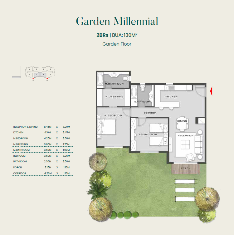 Floor plan for apartment at Aliva Mountain View Mostakbal City