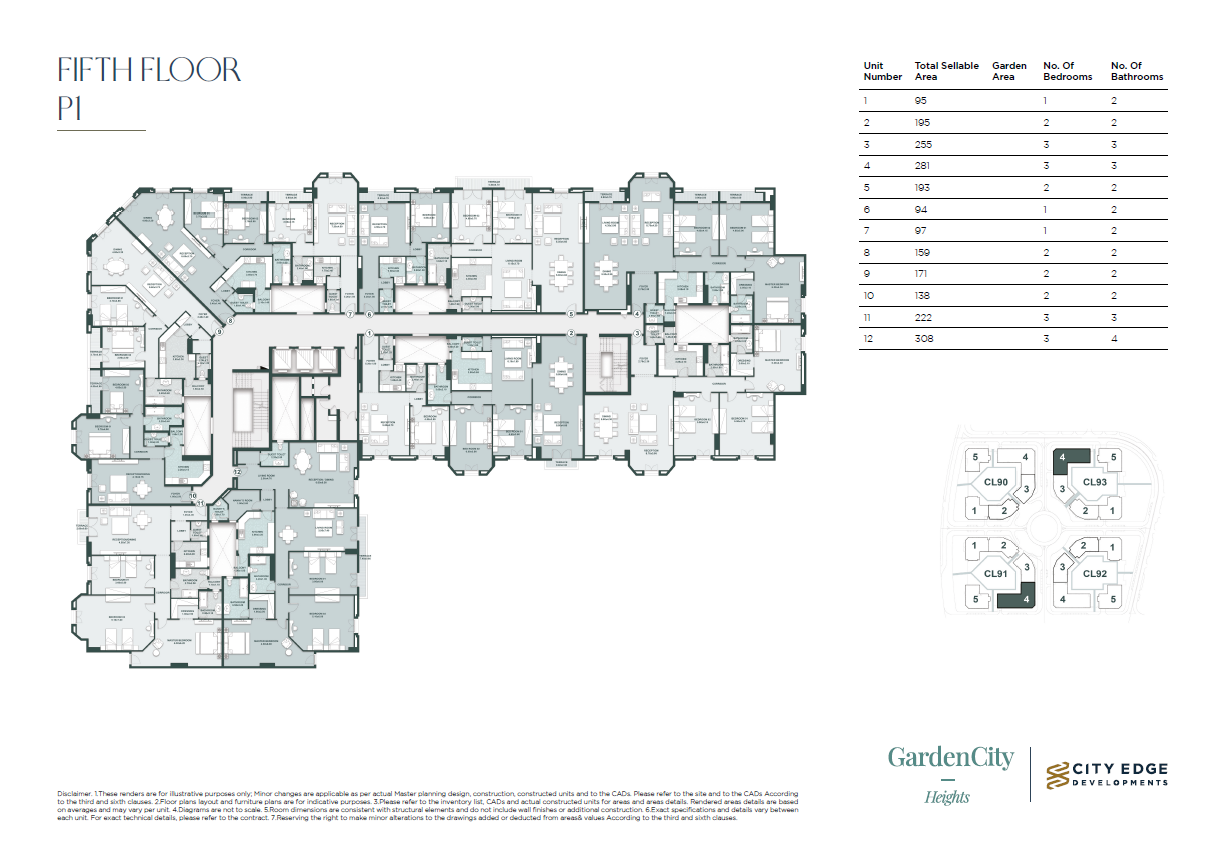 Floor plan for apartment at New Garden City