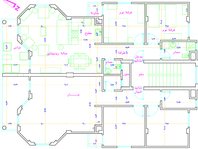 Floor plan for chalet at Blumar Sidi Abd El Rahman
