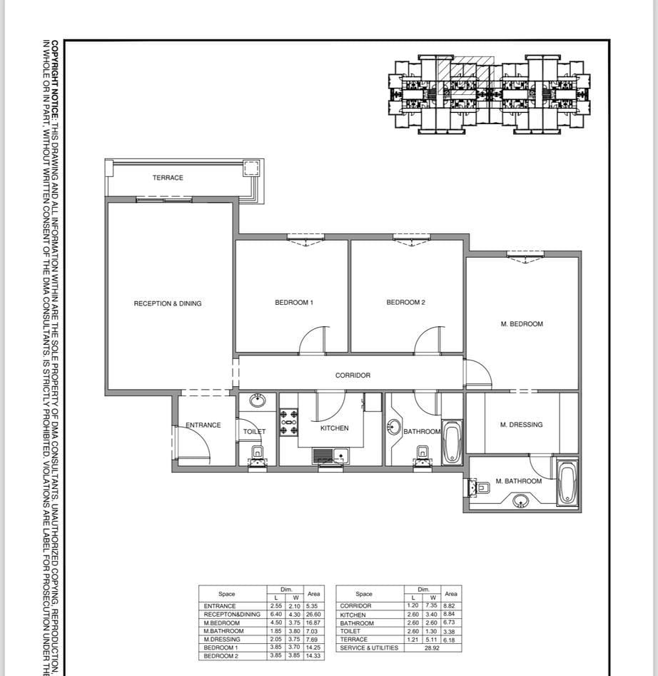 Floor plan for apartment at Aliva Mountain View Mostakbal City