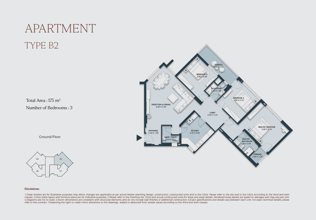 Floor plan for apartment at Al Maqsad Park