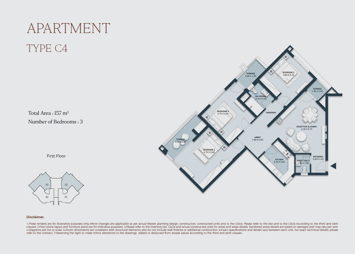 Floor plan for apartment at Al Maqsad Park