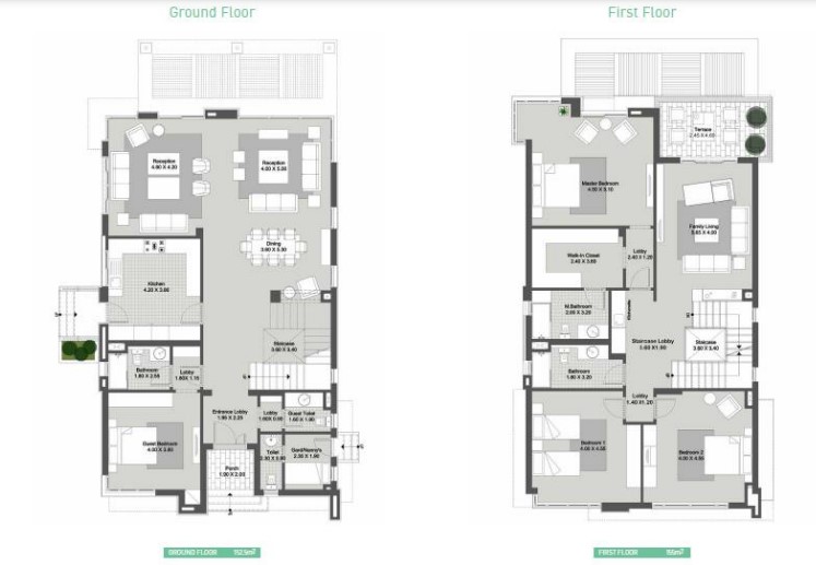 Floor plan for villa at Villette