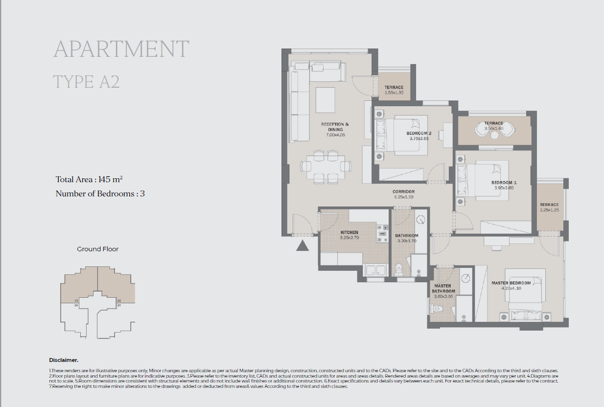 Floor plan for apartment at Al Maqsad Park