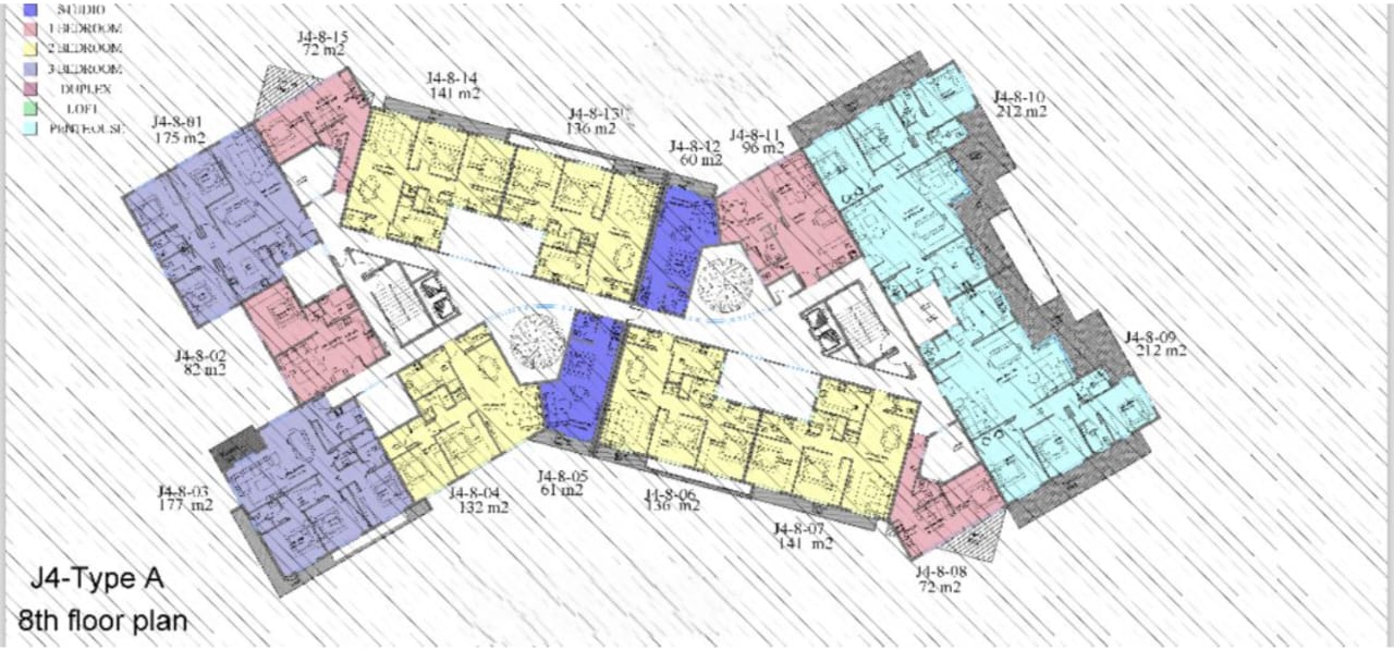Floor plan for penthouse at Jazebeya