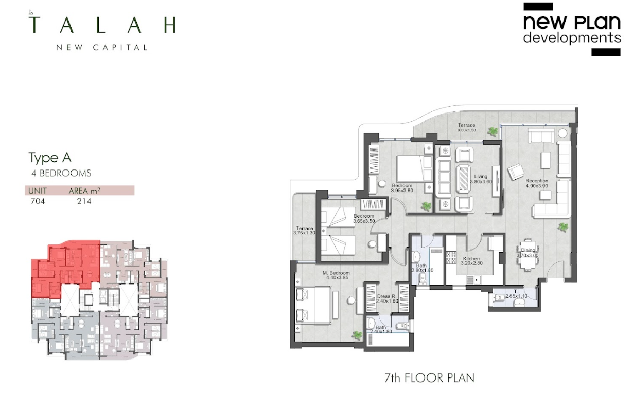 Floor plan for duplex at Talah