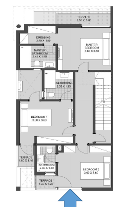 Floor plan for townhouse at O West Orascom