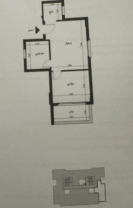 Floor plan for studio at Village West