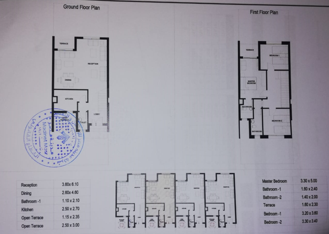 Floor plan for townhouse at Taj City