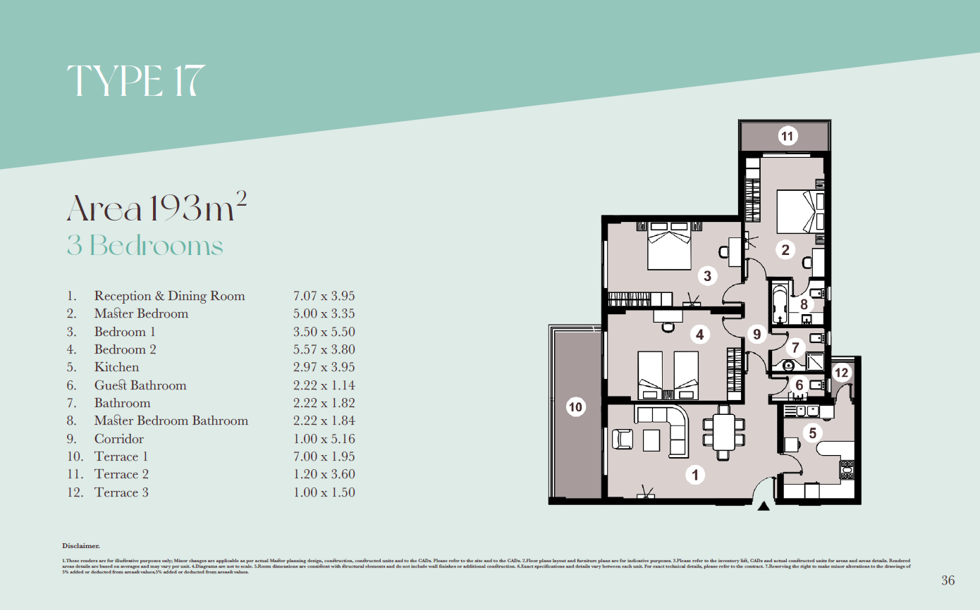 Floor plan for apartment at Downtown New Alamein