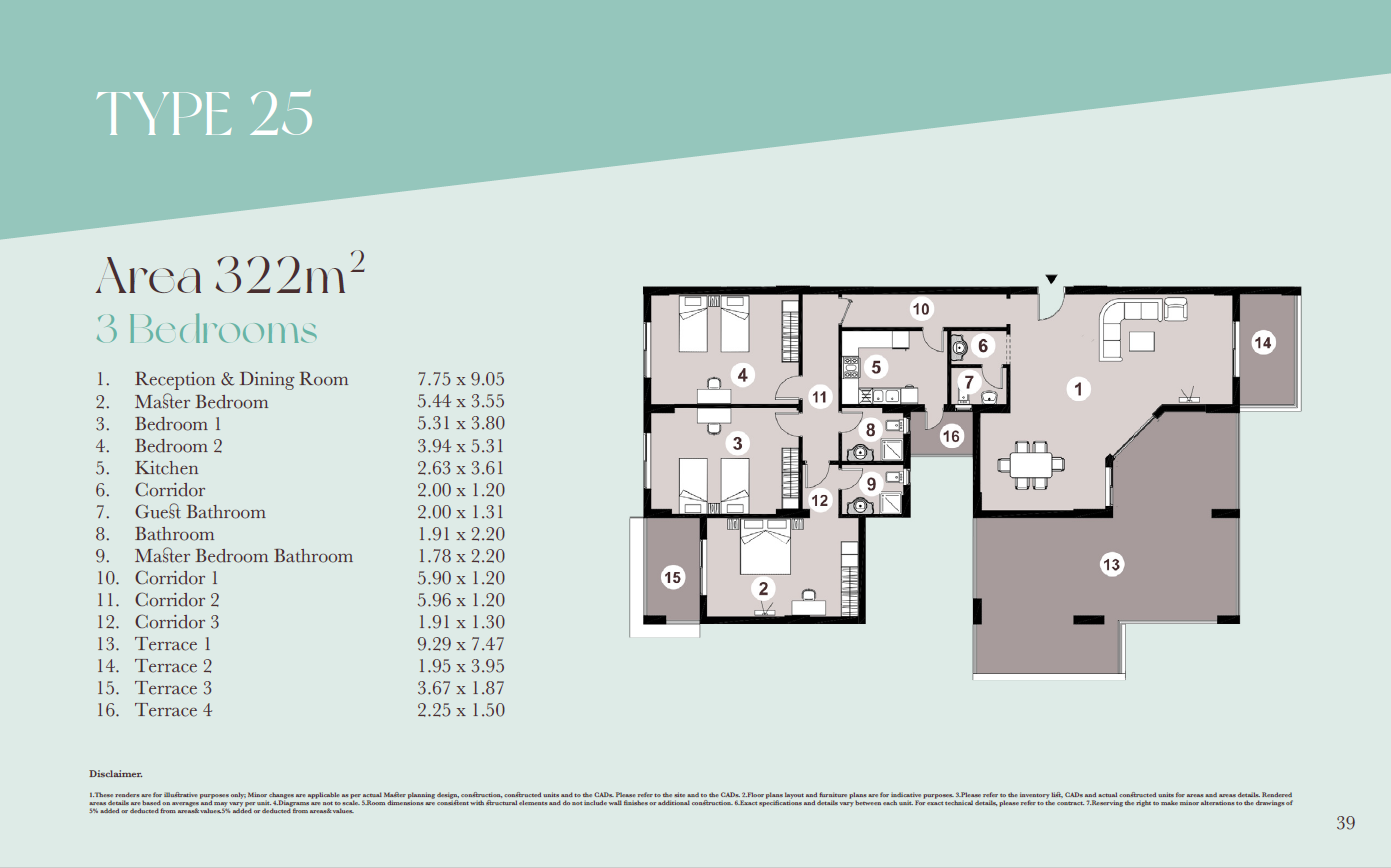 Floor plan for apartment at Downtown New Alamein