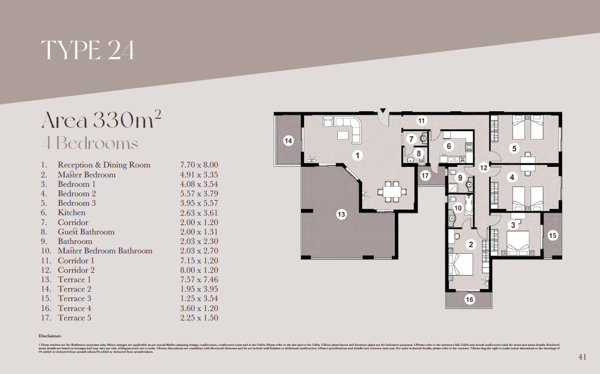 Floor plan for apartment at Downtown New Alamein