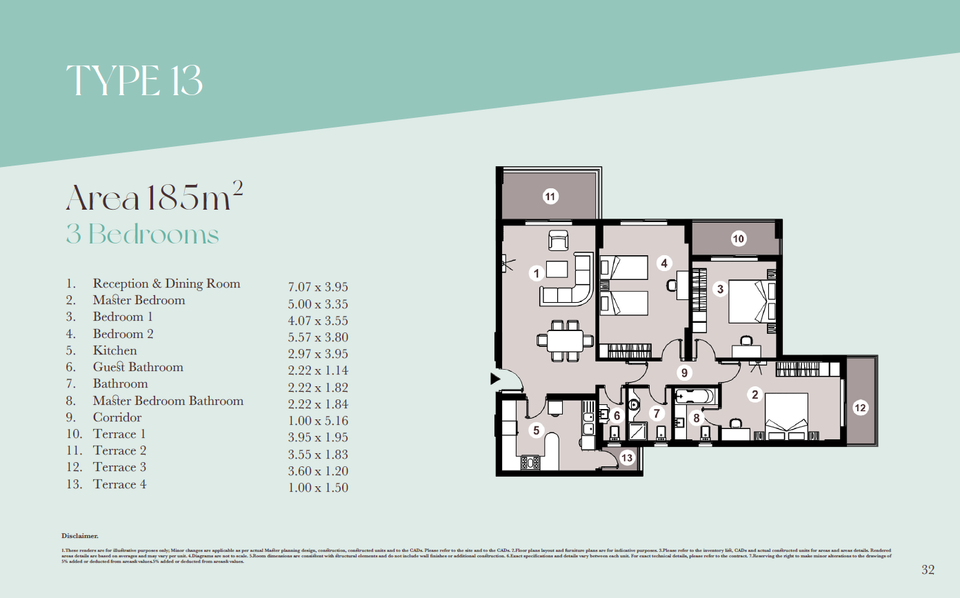 Floor plan for apartment at Downtown New Alamein