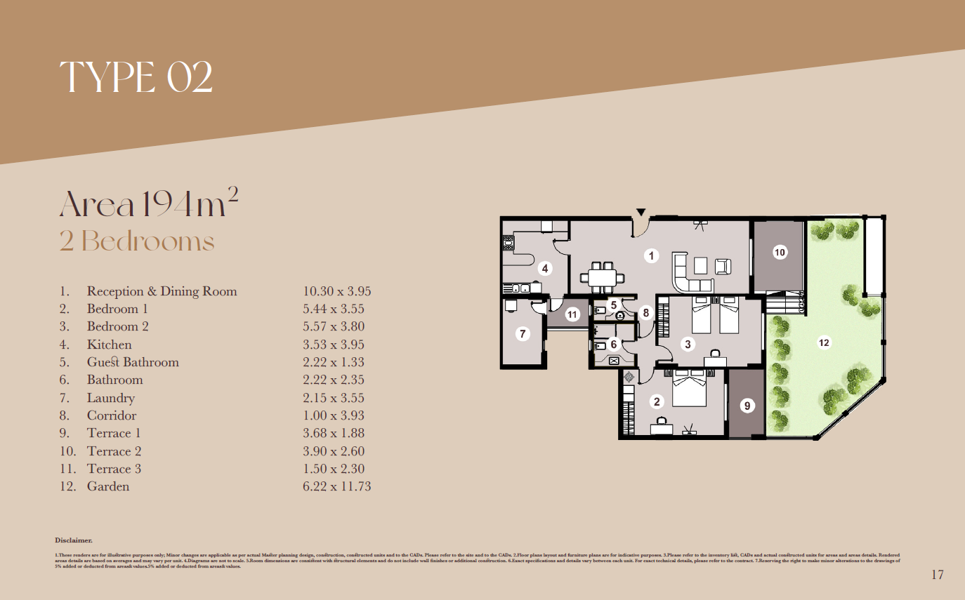 Floor plan for apartment at Downtown New Alamein