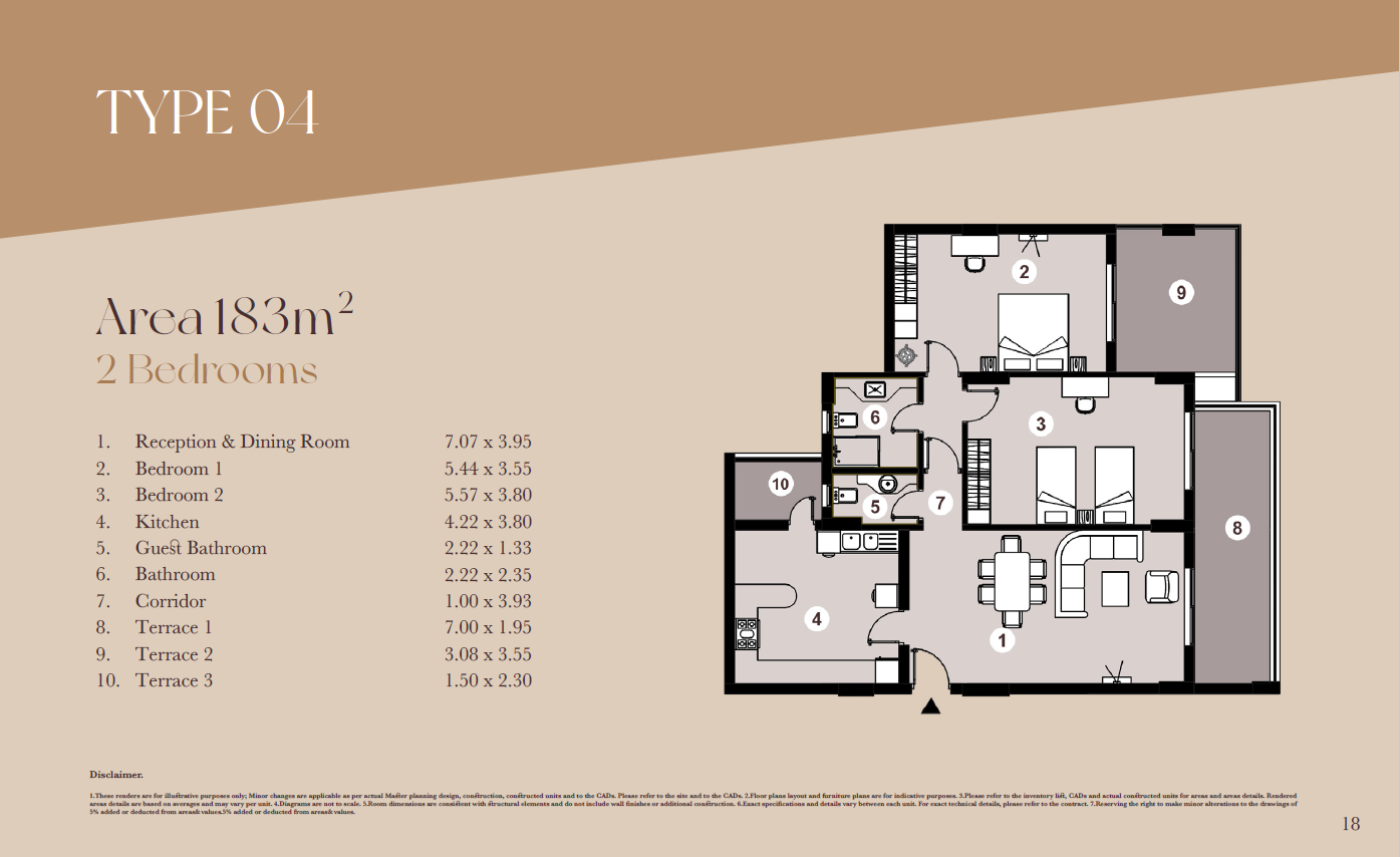 Floor plan for apartment at Downtown New Alamein