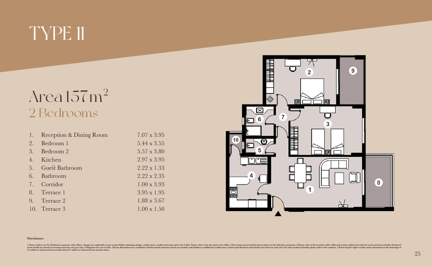 Floor plan for apartment at Downtown New Alamein