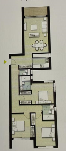 Floor plan for apartment at ZED East