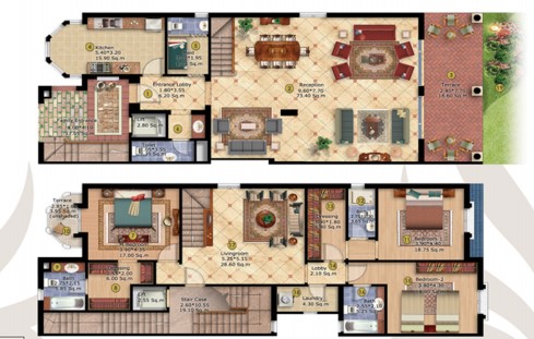 Floor plan for villa at Mountain view Giza Plateau