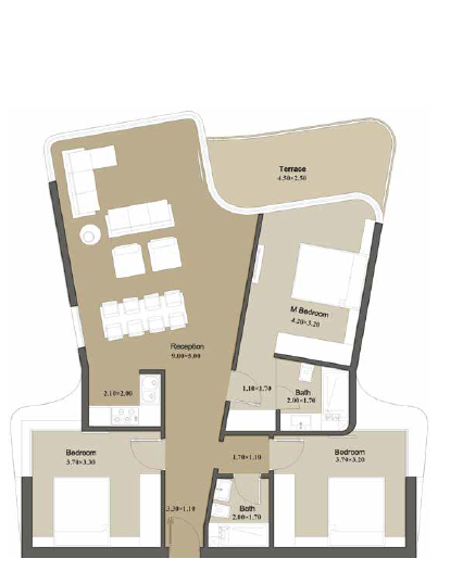 Floor plan for apartment at Il Monte Galala