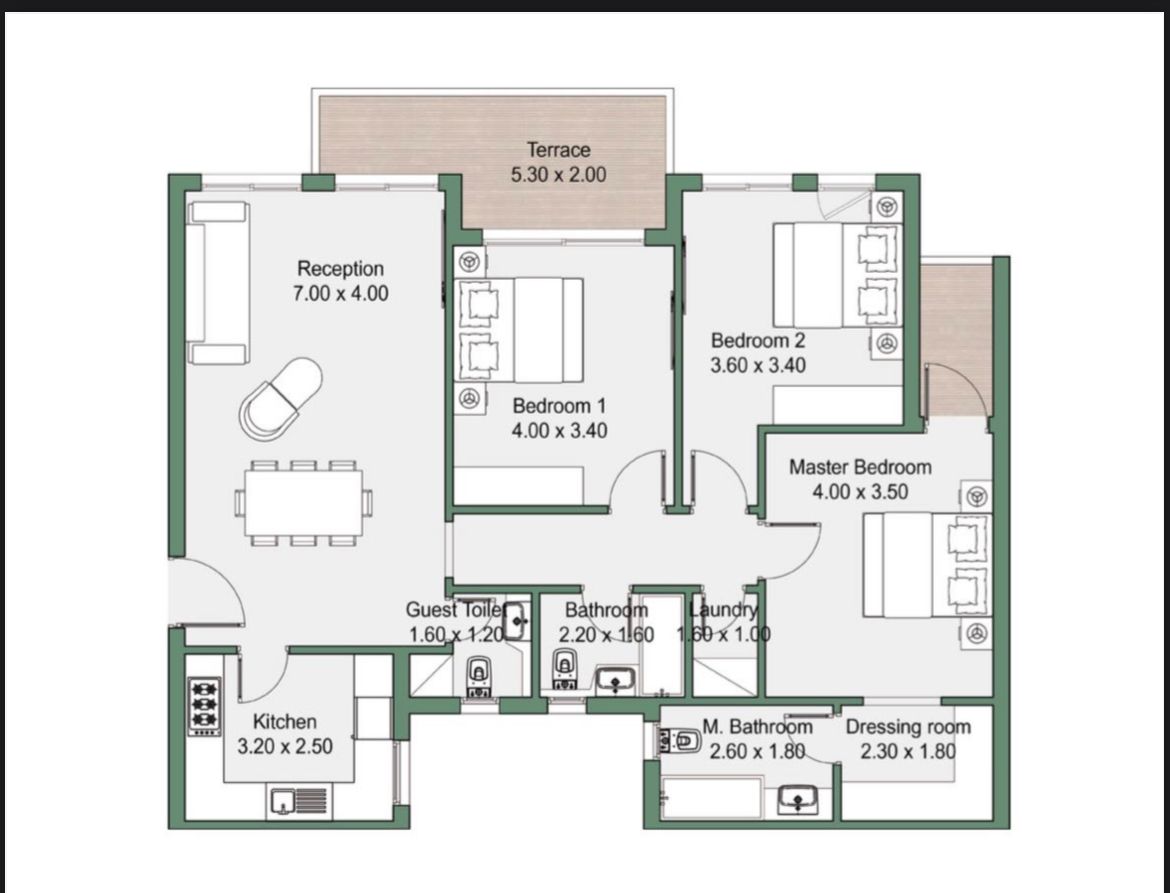 Floor plan for apartment at Rivers