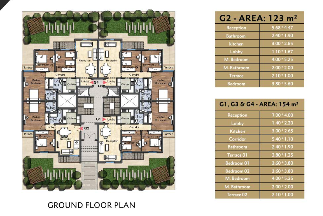 Floor plan for apartment at OIA Compound