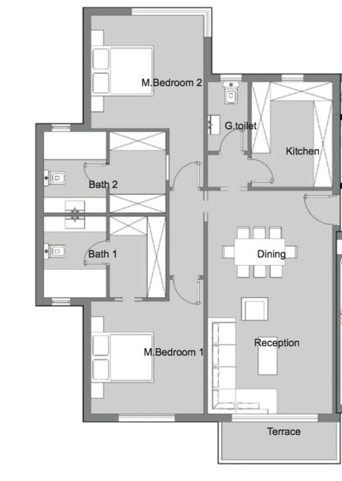 Floor plan for apartment at Badya