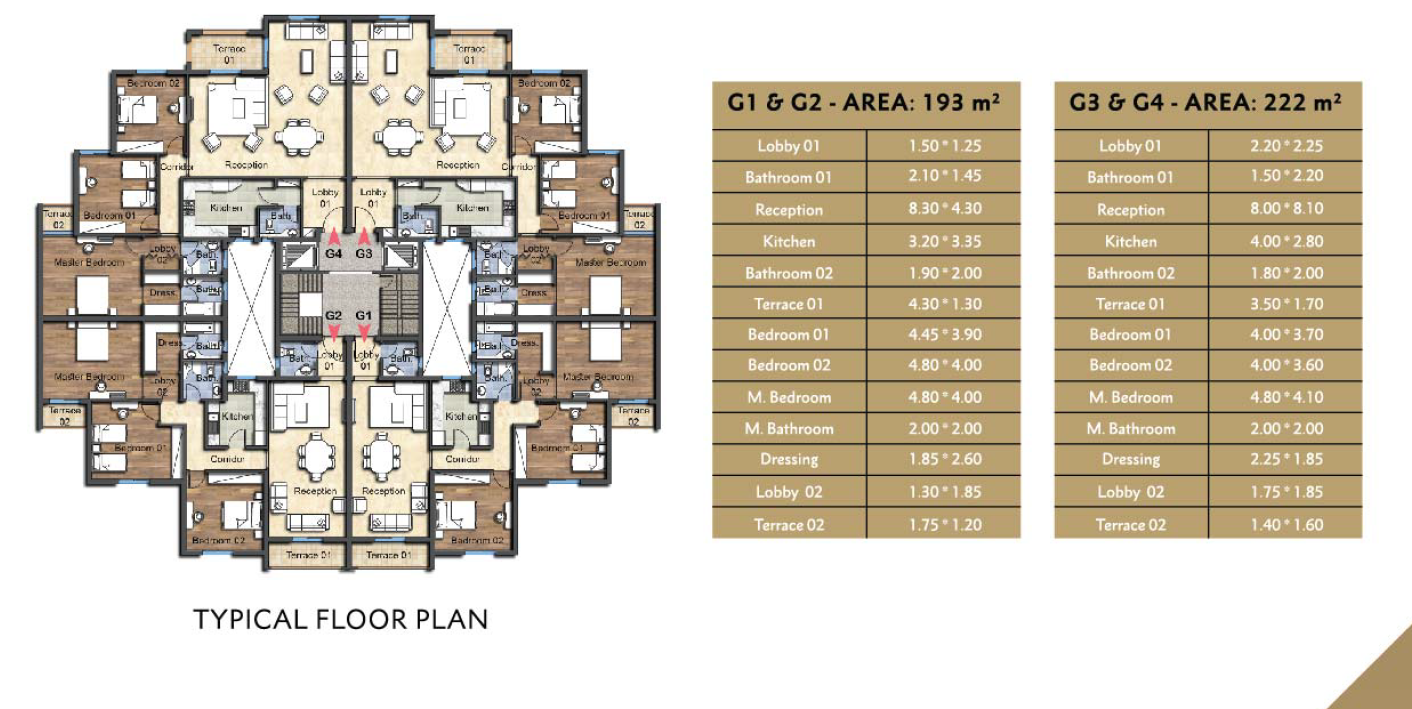 Floor plan for apartment at OIA Compound