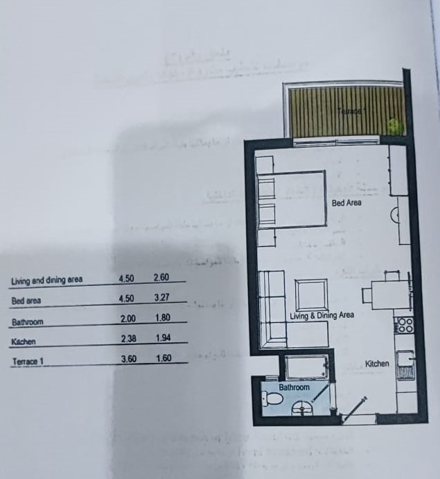 Floor plan for studio at Majada Iwan