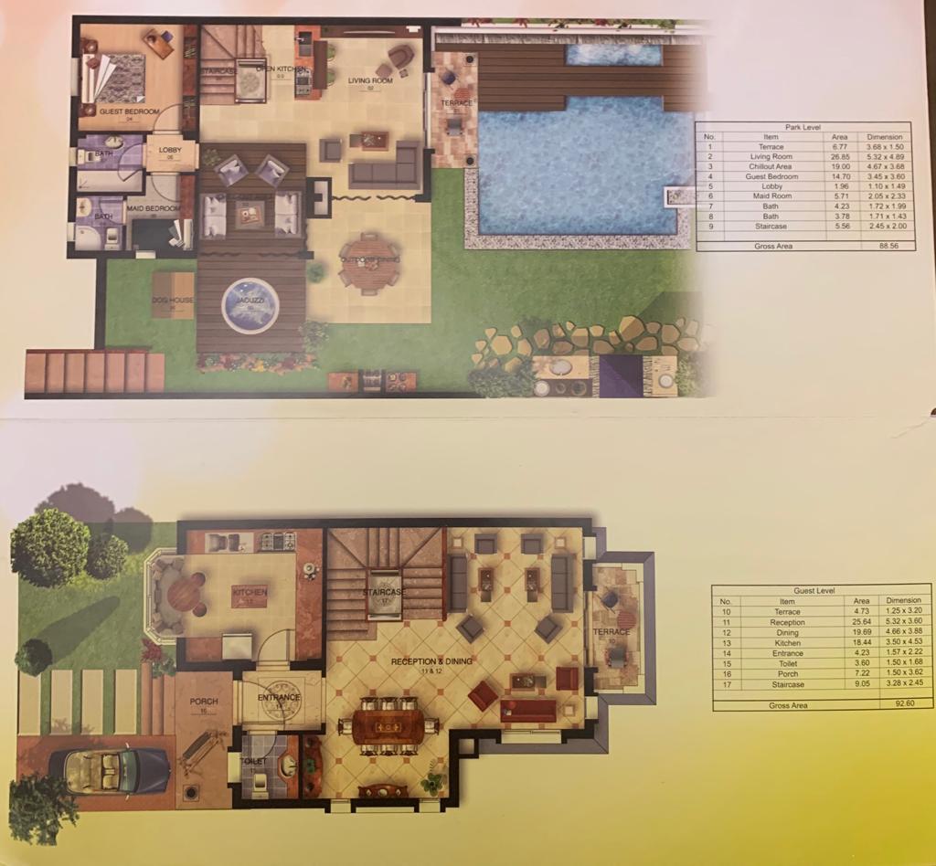 Floor plan for villa at Mountain View Chillout Park