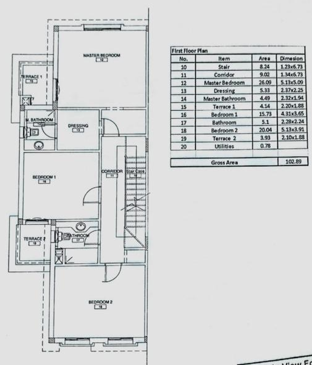 Floor plan for townhouse at Mountain View October Park