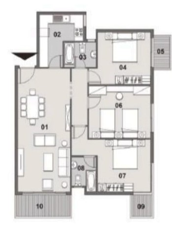 Floor plan for apartment at Il Bosco City