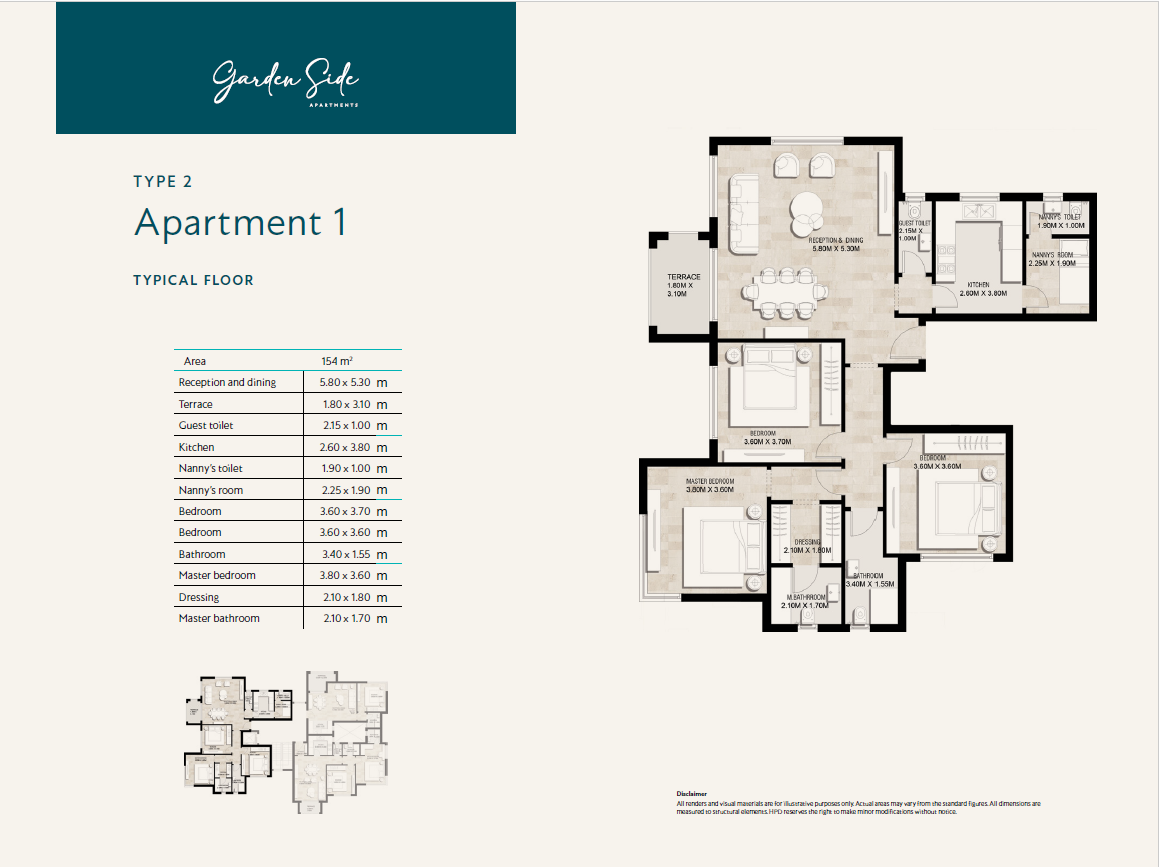 Floor plan for apartment at Garden Lakes