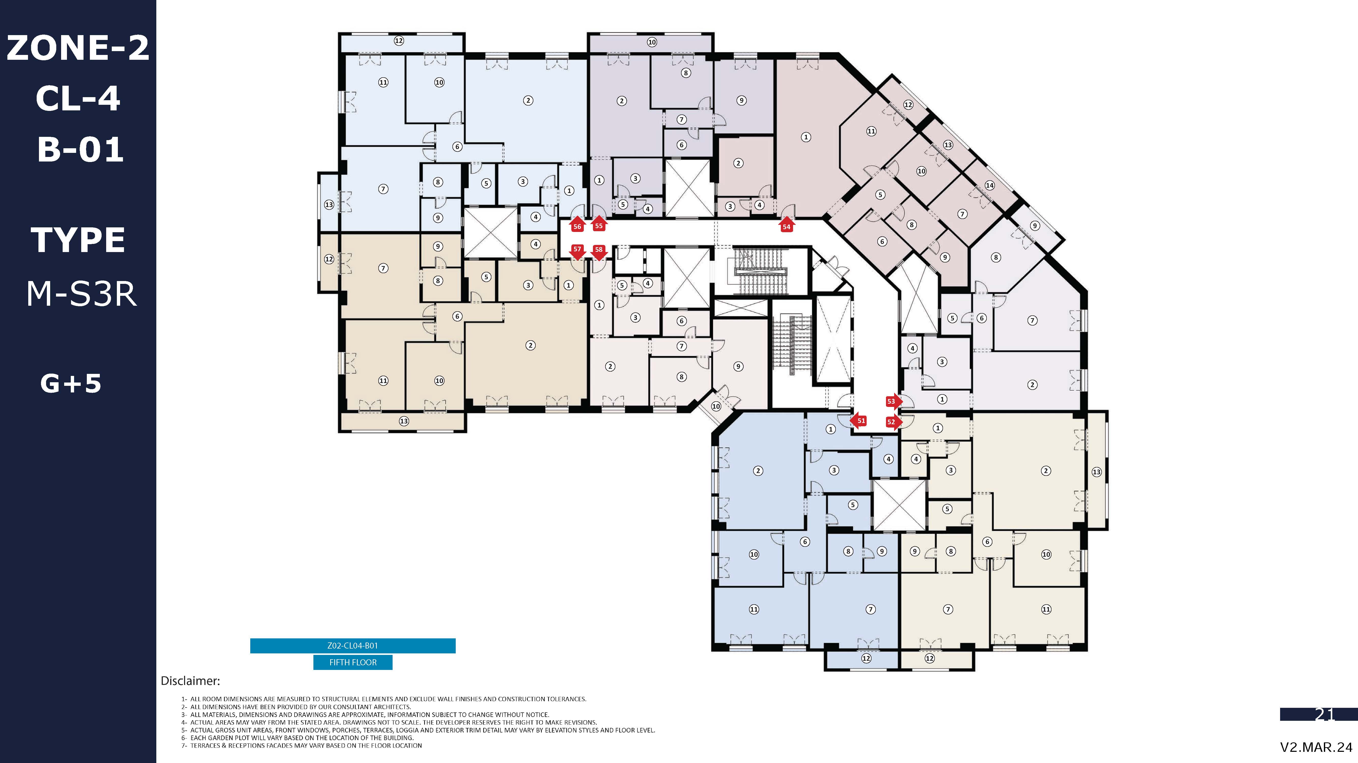 Floor plan for apartment at Mayadin R5