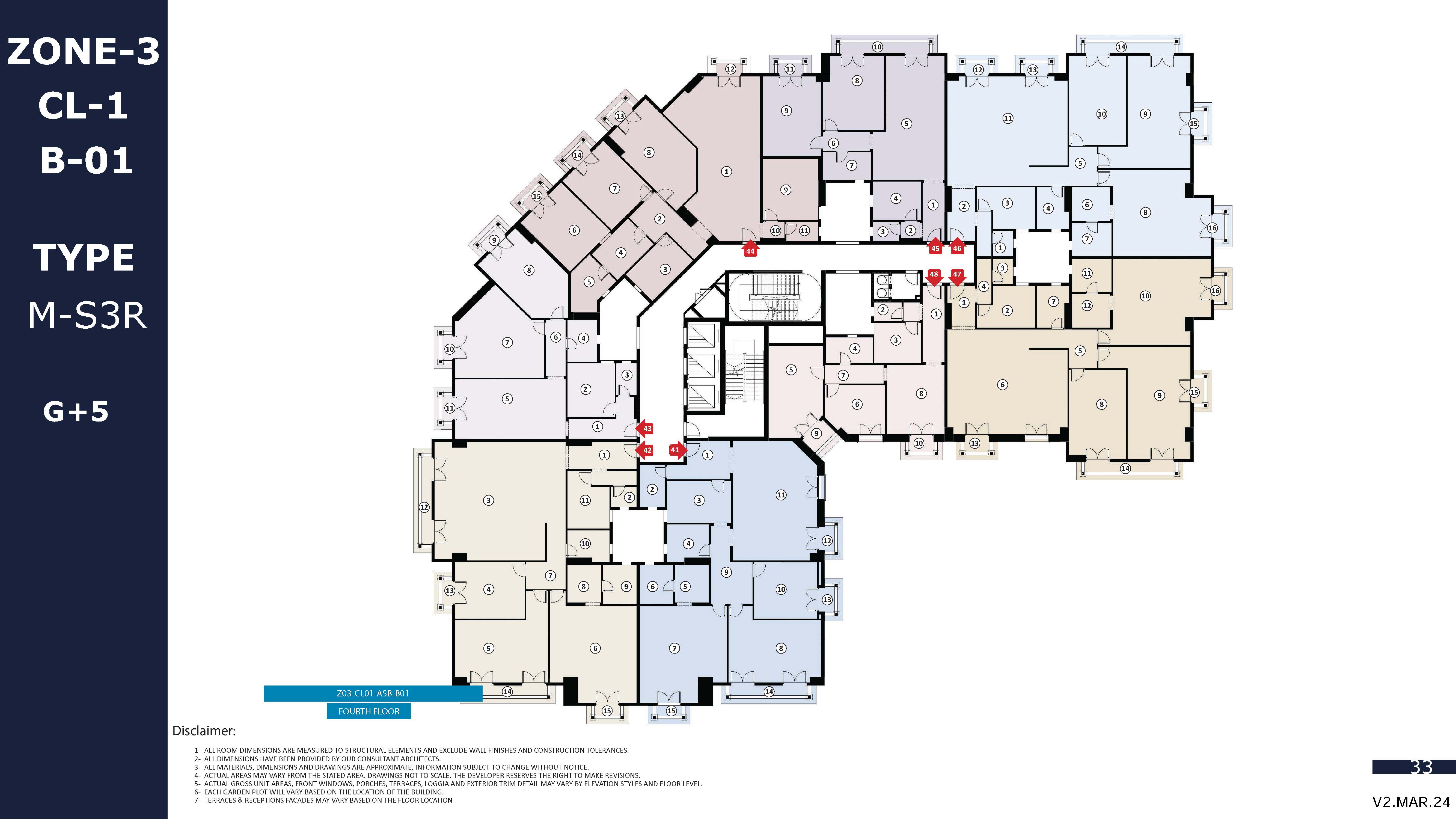 Floor plan for apartment at Mayadin R5